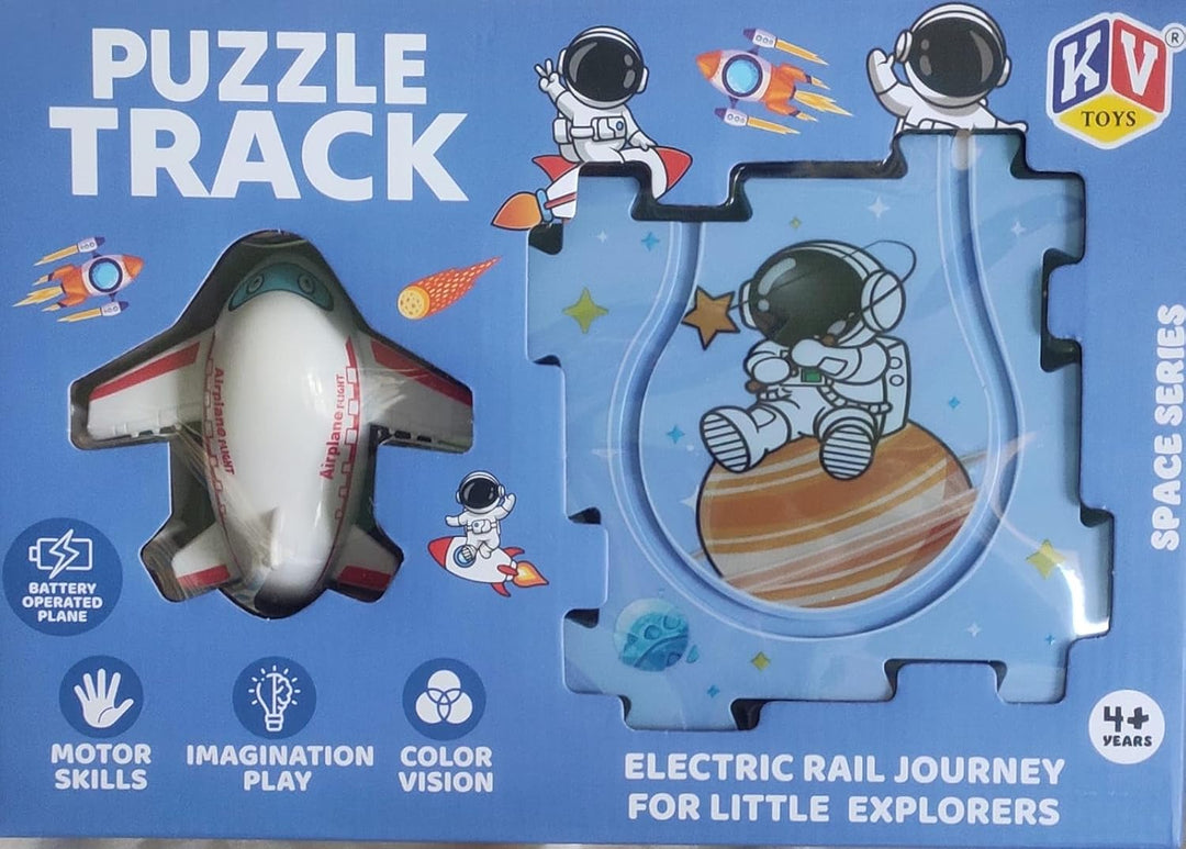 KV Toys Puzzle Track Space Series Airplane Toy for Kids | Space-Themed Puzzle Track