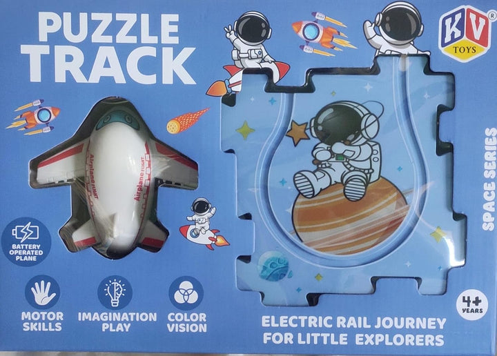 KV Toys Puzzle Track Space Series Airplane Toy for Kids | Space-Themed Puzzle Track