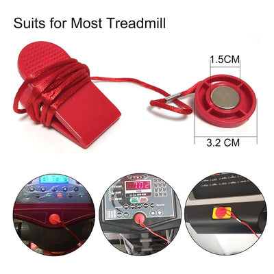 Treadmill Safety Key | Universal Treadmill Magnet Security Lock | Fitness Replacement Kit for All Treadmill - Red