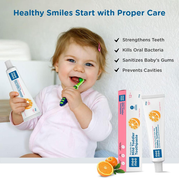 Mee Mee Mild Toddler Toothpaste - 70g | Orange Flavour