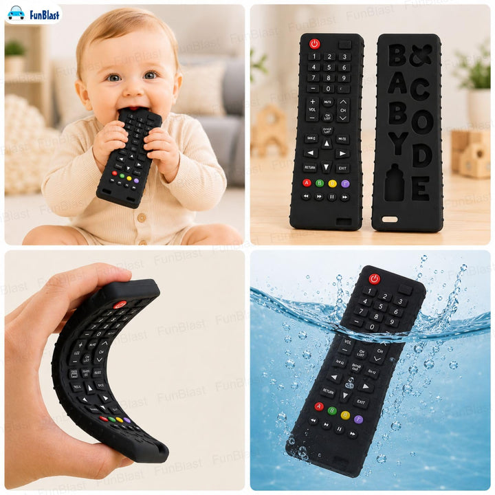 FunBlast Silicone Remote Teether for Baby | Remote Control Design Teething Toy