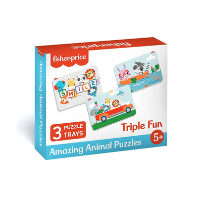 Fisher Price Amazing Animals Puzzles for Kids - 60 Pieces 3 in 1 Jigsaw Puzzle for Kids (IC)