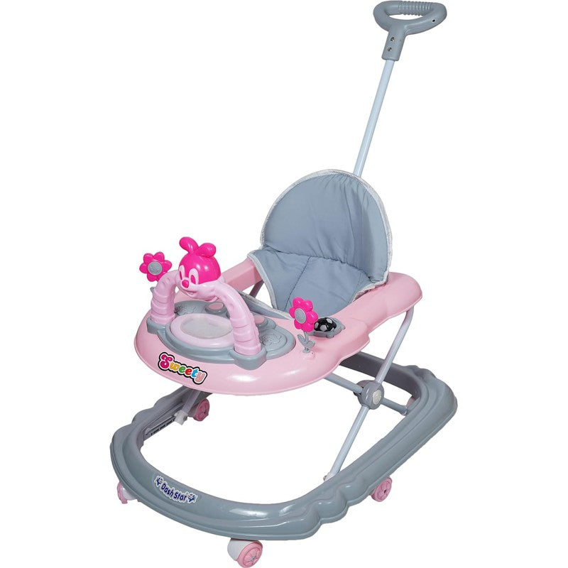 Sweety Musical Activity Walker With Parental Control Rod (9 Months to 1.5 Years) | COD Not Available | Pink