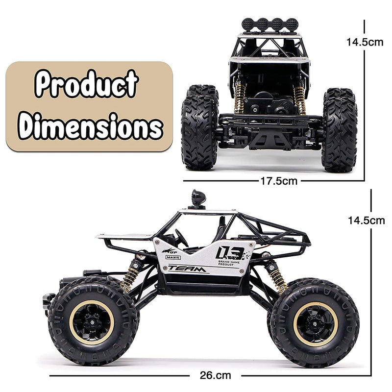 Remote Control Rock Crawler High Speed Monster Racing Car (Scale 1:16) - Silver