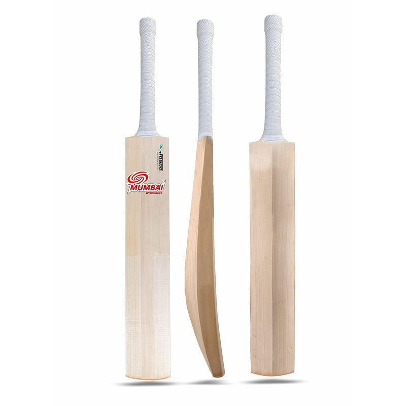 Jaspo Mumbai Warriors Club Craze Kashmir Willow Cricket Bat (Wood) | Full Size - Grade 1 with Singapore Cane Short Handle | 12+ Years