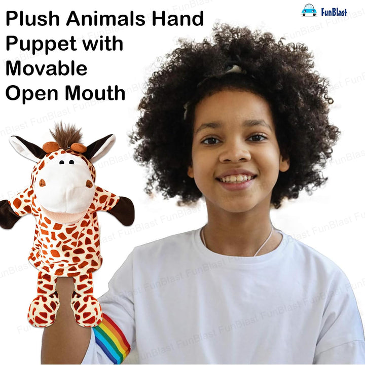 FunBlast Giraffe Hand Puppet | Soft Plush Animal Puppet with Movable Mouth for Storytelling & Kids’ Learning