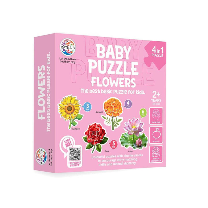 Ratna's Educational Baby Jigsaw Puzzle- Flowers