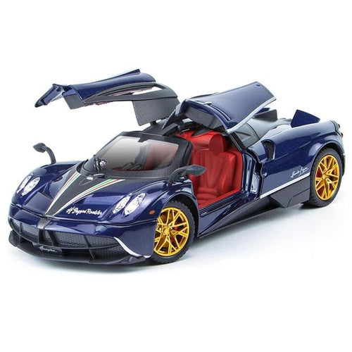 BIG Fun Toys Resembling Pagani Huayra Diecast Car - Pullback, Openable Parts, Light & Sound | 1:24 Scale (3 Years till Grown Ups) | Assorted Colors
