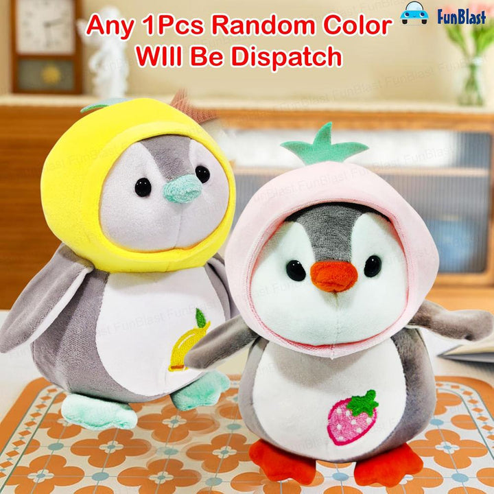 FunBlast Fruity Penguin Soft Toy | Fluffy Stuffed Plush Toy for Kids | Cute Huggable Penguin
