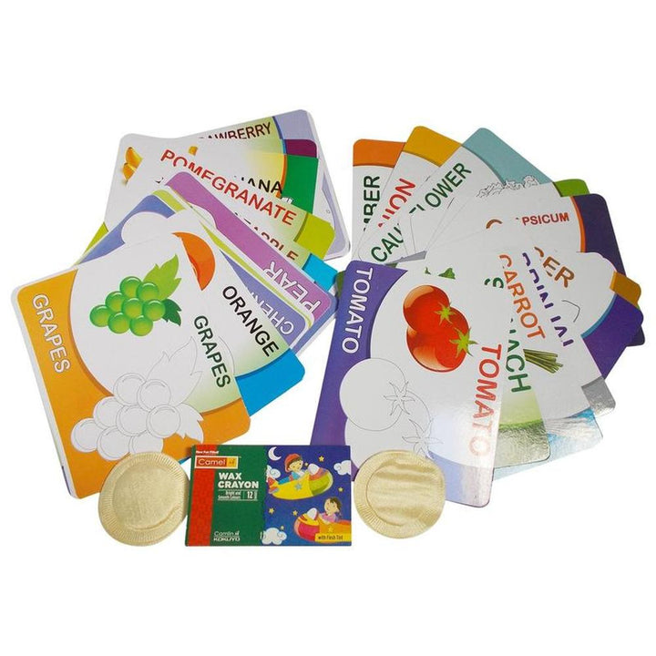 2 in 1 Colour & Clean Game with 24 Reusable Cards (2-6 Years)