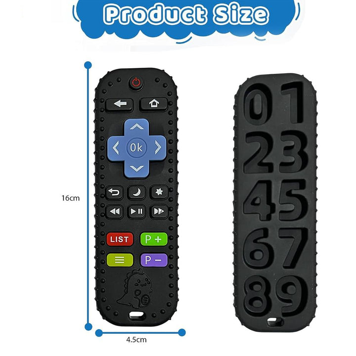 FunBlast Silicone Remote Teether for Babies – Black | Soft Chew Toy for Teething & Biting Skill Development