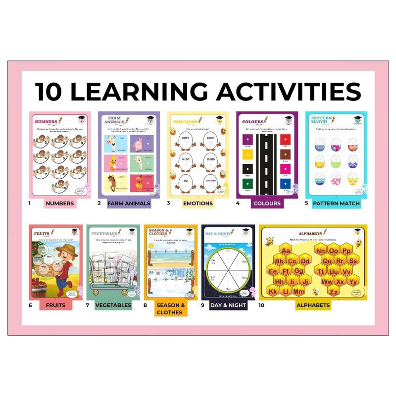 10 in 1 Activity Binder with 90 + Velcro Stickers