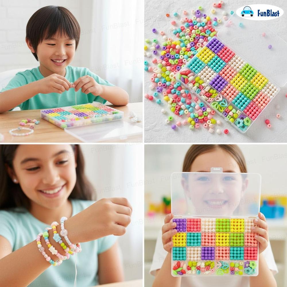 FunBlast DIY Bracelet Making Kit for Girls | Beads, Charms & Jewelry Craft Set