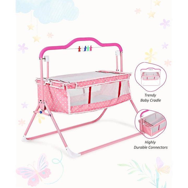 Sweetie Pie Baby Crib Bassinet Cot Swing Cradle (0-6 Months) | Capacity-12 Kg