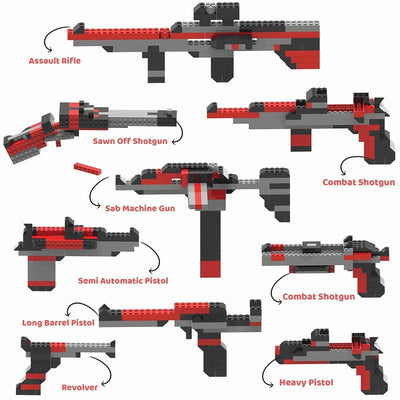 10 in 1 Guns ABS Blocks Kit - 118 Pcs