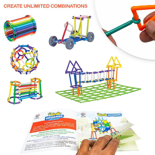 Ratnas Link Designer Jumbo Construction Building Block Set | DIY Assembly Colorful Stick