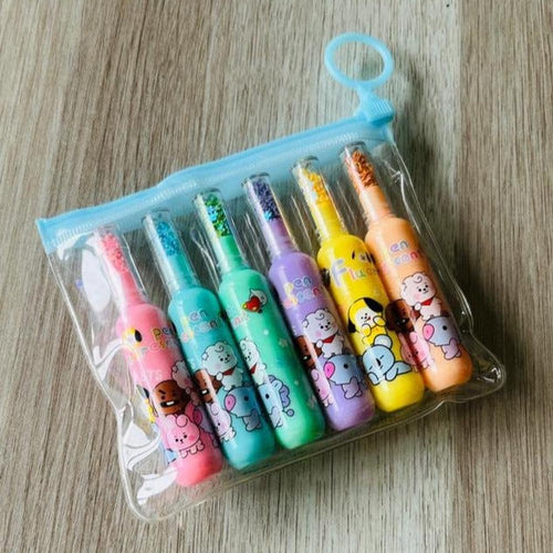 Pack of 2 Colorful Fluorescent Highlighter Set(1 Set = 6 Pens)