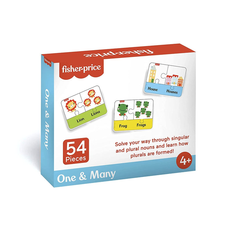 Fisher Price One & Many - 54 Pieces Singular & Plural Learning Puzzles for Kids (IC)