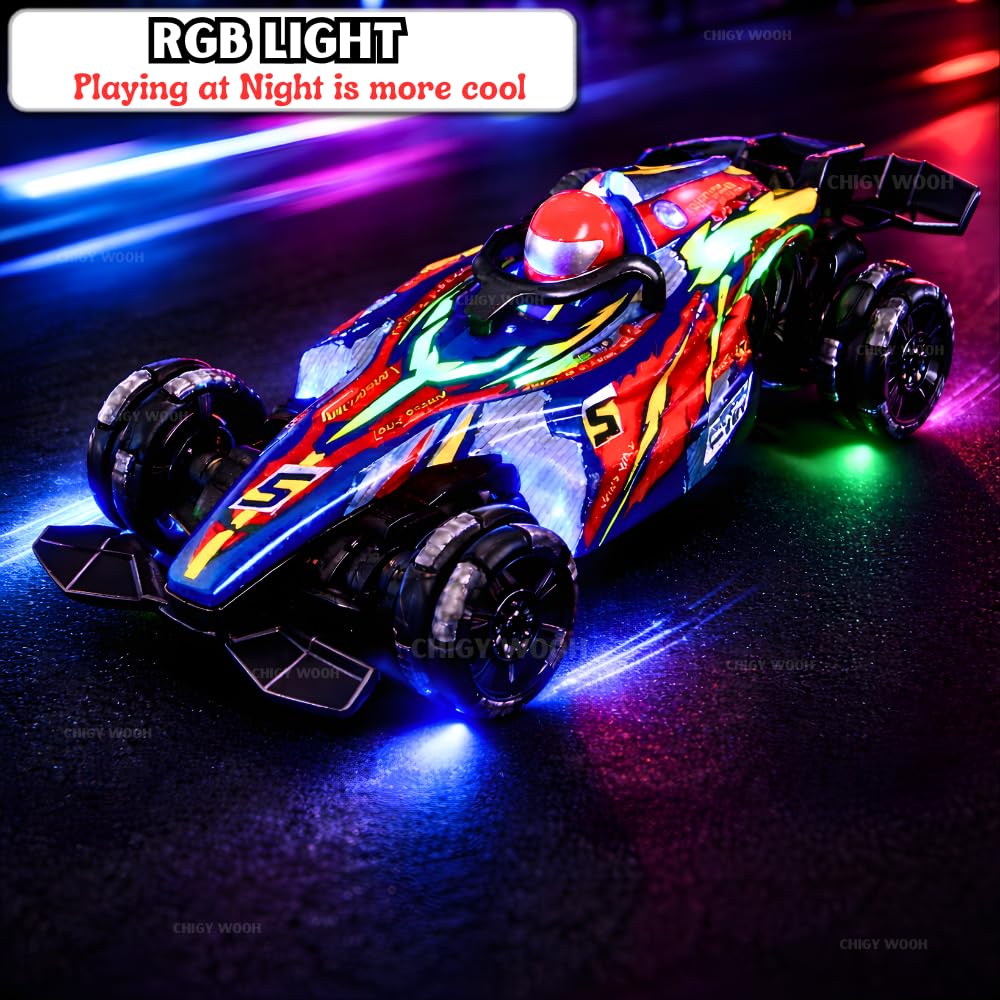 Big Drift Racing RC Car | Rechargeable Stunt Car with Gesture Watch, RGB Lights & Spray Smoke