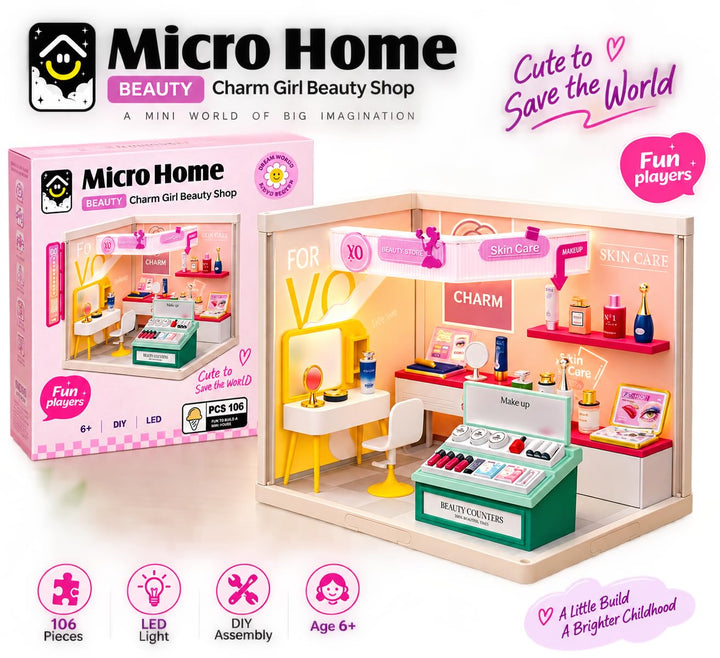 Dream World Micro Home Yoyo Cabin Beauty Shop - DIY Dollhouse | 106 Pieces