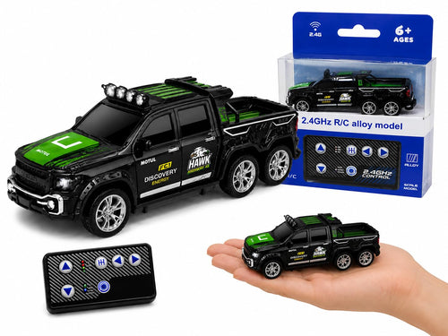6-Wheel Off-Road Remote Control Mini Pickup Diecast Truck | 1:64 Scale