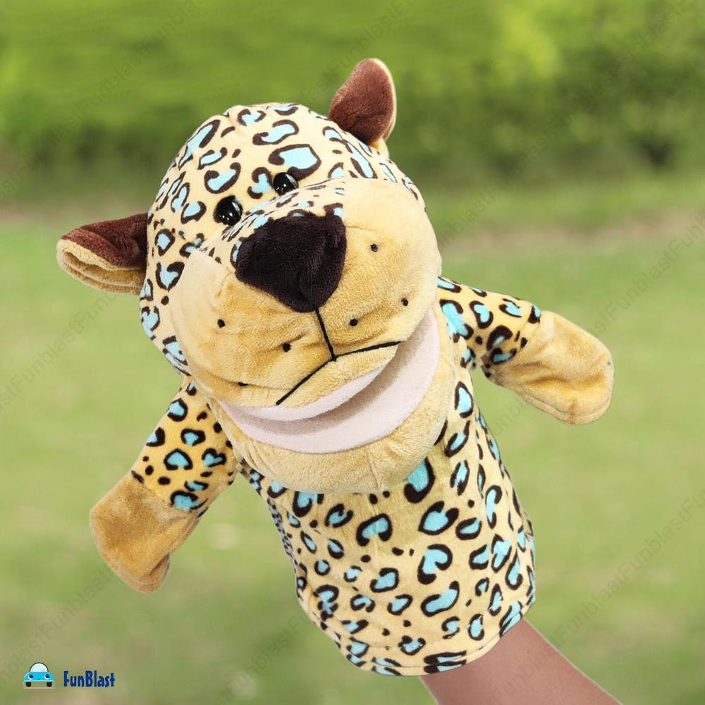 FunBlast Leopard Hand Puppet for Kids | Animal Puppet with Movable Mouth for Storytelling & Role Play