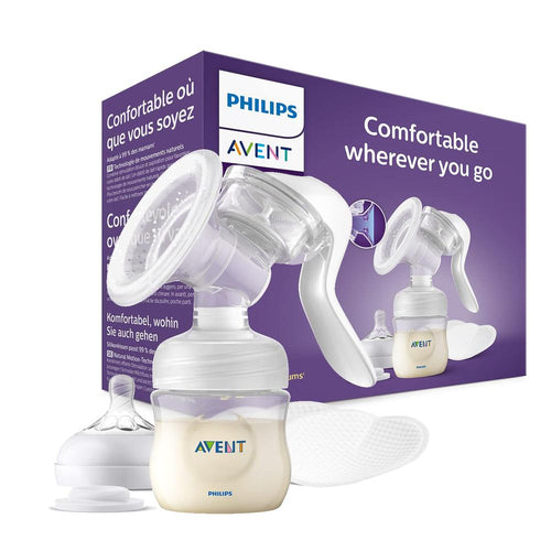Philips Avent Manual Breast Pump - Soft Cushion Adapts to All Sizes | Combines Suction & Nipple stimulation | SCF430/10