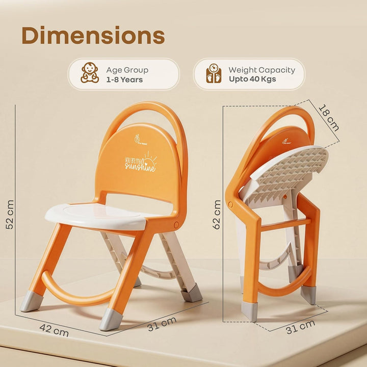 R for Rabbit Jelly Bean Zippy Foldable Kids Chair  - Orange White