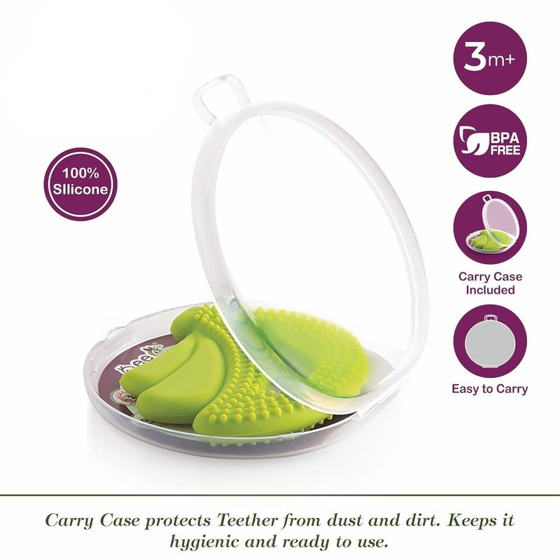 Banana Fruit Shape Soft Silicone Teether with Carrying Case