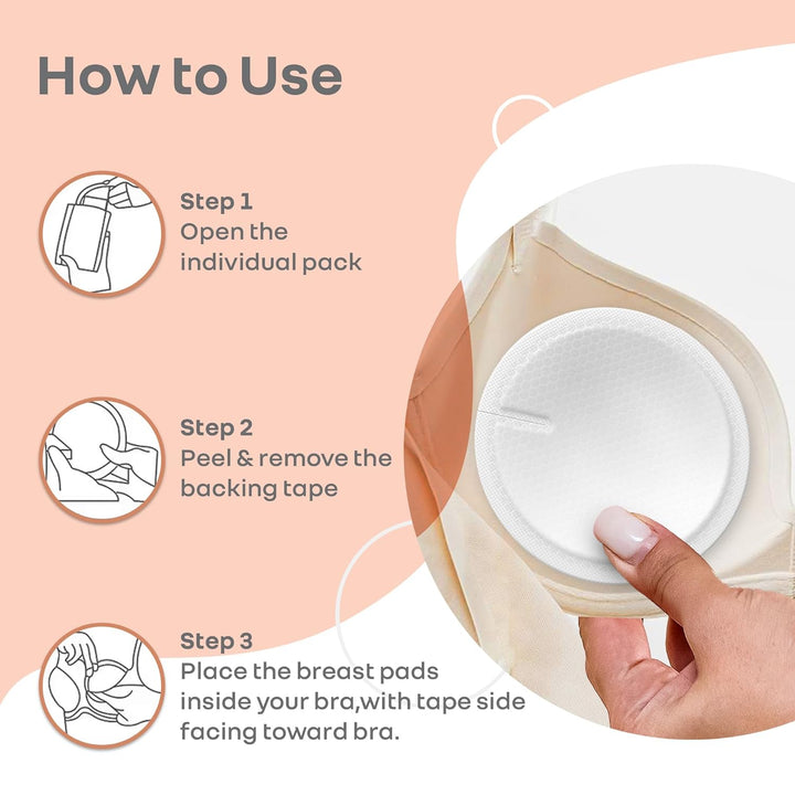 R for Rabbit Comfy Shield Breast Pads for Moms - 24 Hour Leak Protection - White