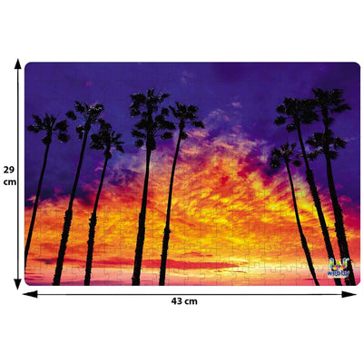 Sunset At Beach Wooden Jigsaw Puzzle, 252 Pieces