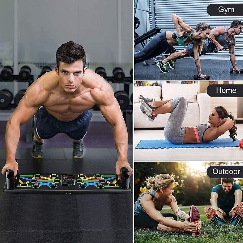 Fitfix 14 in 1 Foldable Push-Up Board | Multi-Function Push Up Bracket Rack Dips Exercise Tool