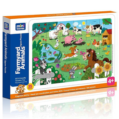 Farmyard Animals 35 pieces wooden Jigsaw Puzzles