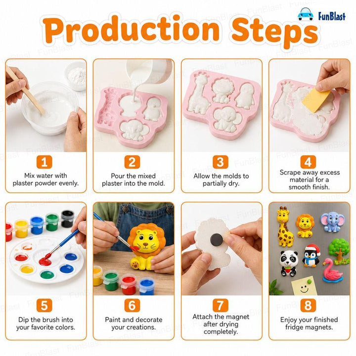 FunBlast DIY Mould & Paint Craft Kit | Paint Your Own Plaster Figurine Art Set