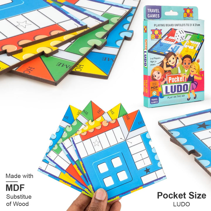 Toy Box by Ratna Pocket Ludo Travel Board Game | Portable Family Game