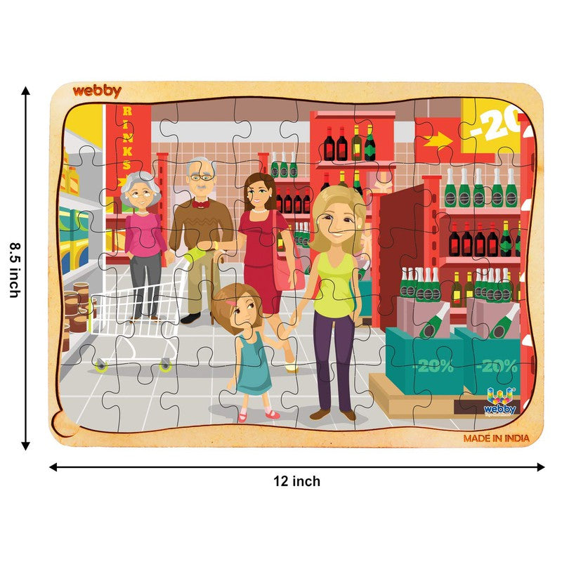 The Supermarket Wooden Jigsaw Puzzle, 40pcs