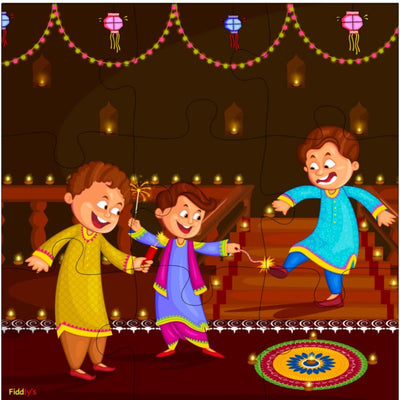 Wooden Jigsaw Puzzles  - 9 Pieces (Diwali Gift Pack of 4)