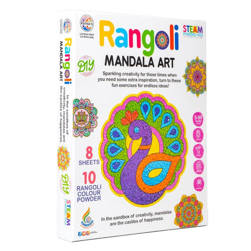 Ratnas Rangoli Mandala Art – DIY Creative Activity Kit | 8 Sticky Sheet
