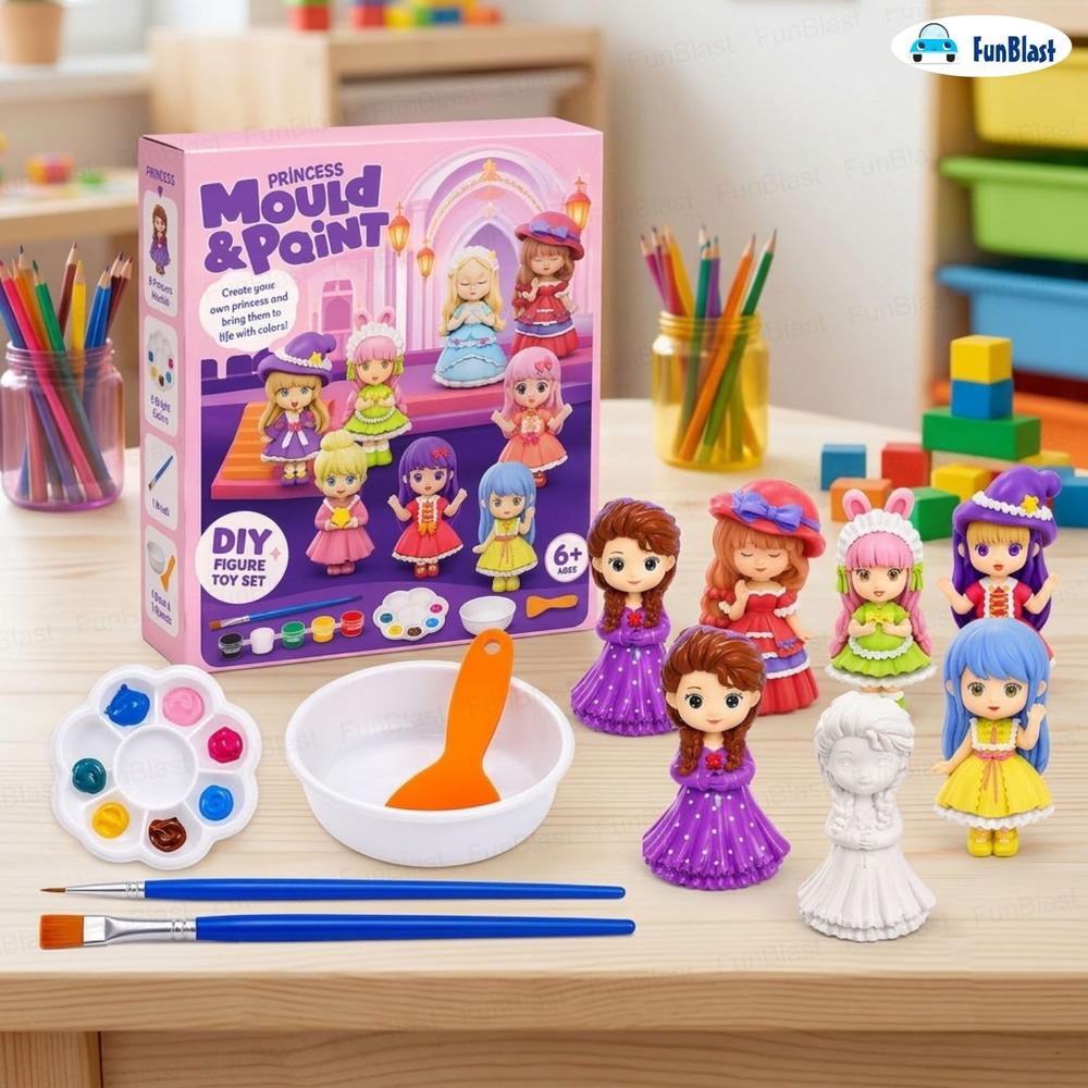 FunBlast DIY Mould & Paint Craft Kit | Paint Your Own Plaster Figurine Art Set