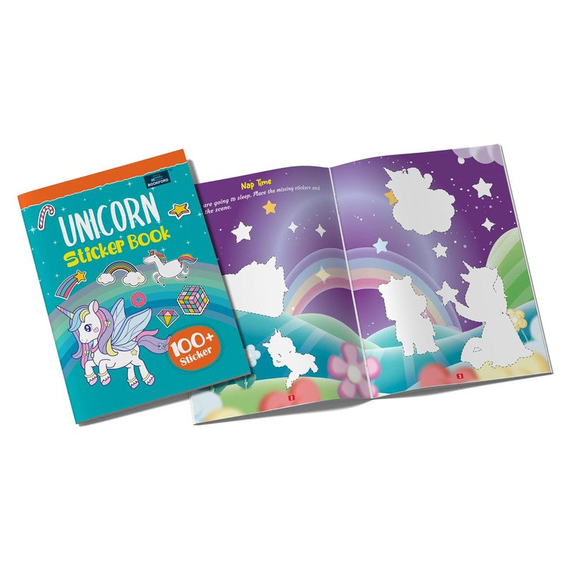 Dinosaurs And Unicorn Sticker Book for kids (Set Of 2)