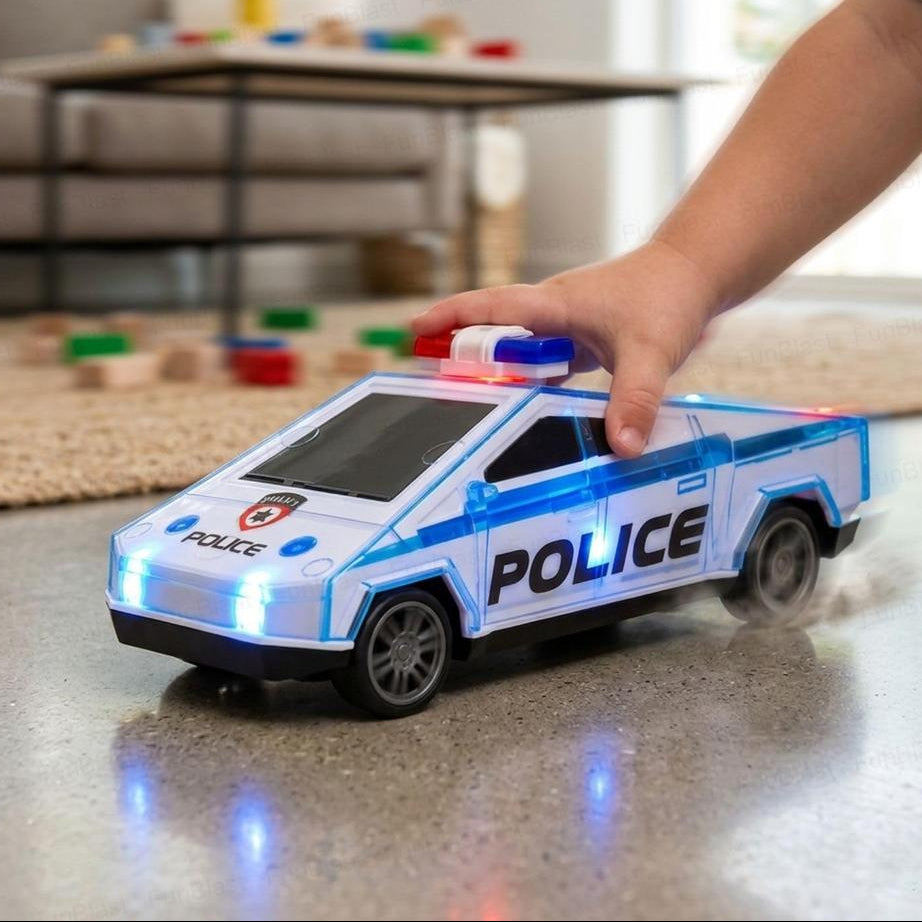 FunBlast Police Car Toy for Kids | Push & Go Police Vehicle with Light & Sound