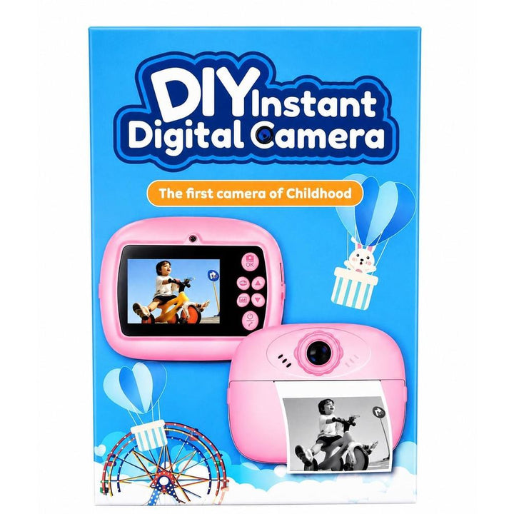 Kids Instant Print Digital Camera | DIY HD Camera with Black & White Printing, 2.4" IPS Screen & Rechargeable Battery