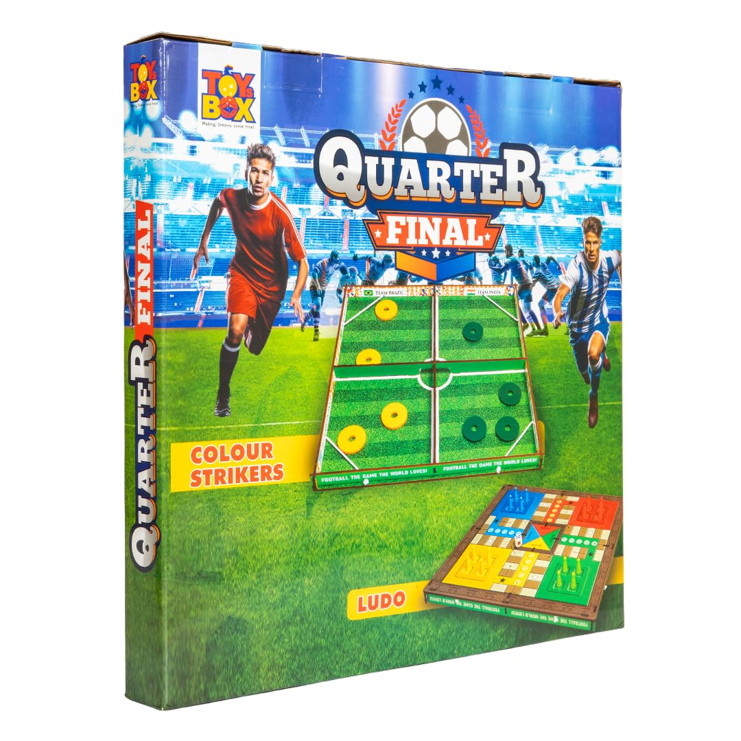 Toy Box by Ratna Quarter Final | 3-in-1 Game Set | Football, Colour Strikers & Ludo