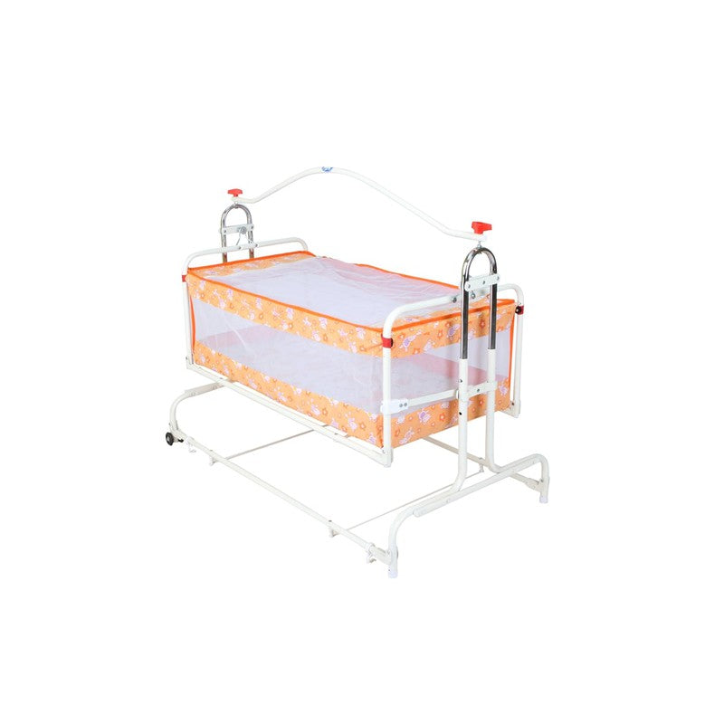 Compact Cradle - Jhula - Palna - Swing with Adjustable Height, Smooth Swing, Secure Lock, Anti-Skid Pad and Breathable Net