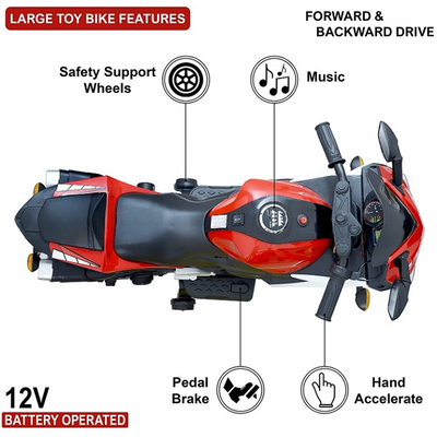 Red Ride-On | Rechargeable Battery Operated | R3 Bike (COD Not Available)