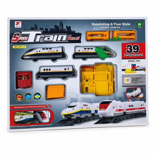 Speed Train Track Set for Kids – 39 Pieces | High-Speed Railway Train Toy with Track