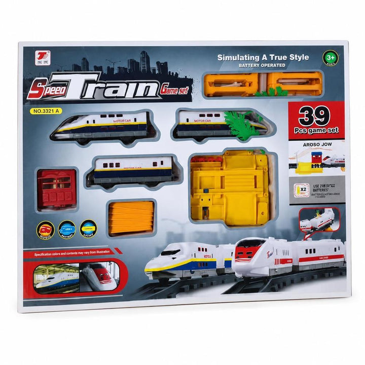 Speed Train Track Set for Kids – 39 Pieces | High-Speed Railway Train Toy with Track