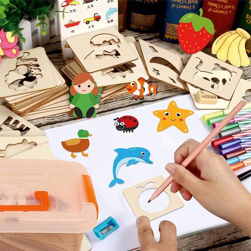 Creative Drawing Wooden Kit Toys - 100 Pcs