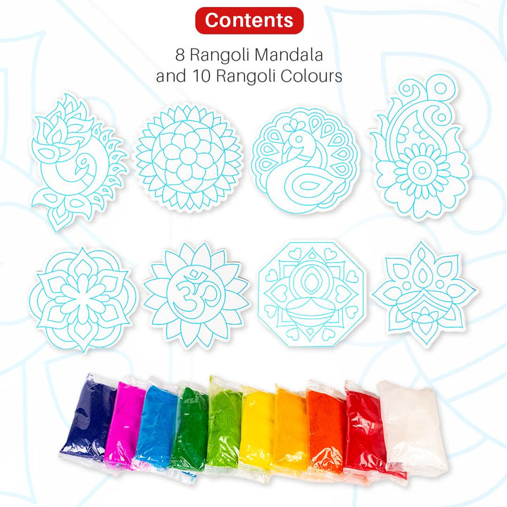 Ratna's Rangoli Mandala Art – DIY Creative Activity Kit | 8 Sticky Sheet