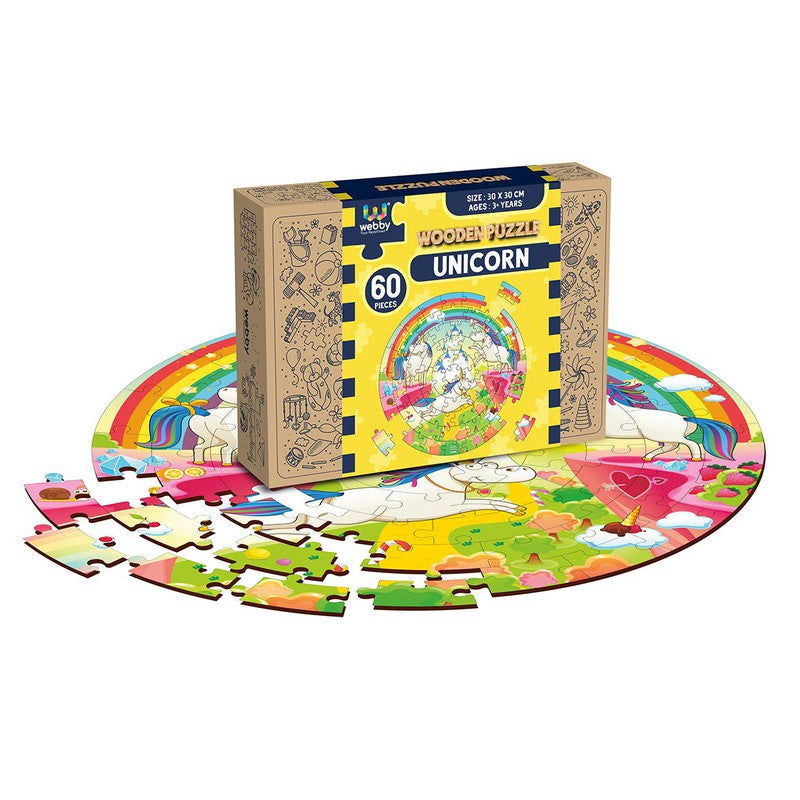 Wooden Unicorn Jigsaw Puzzle, 60 Pcs